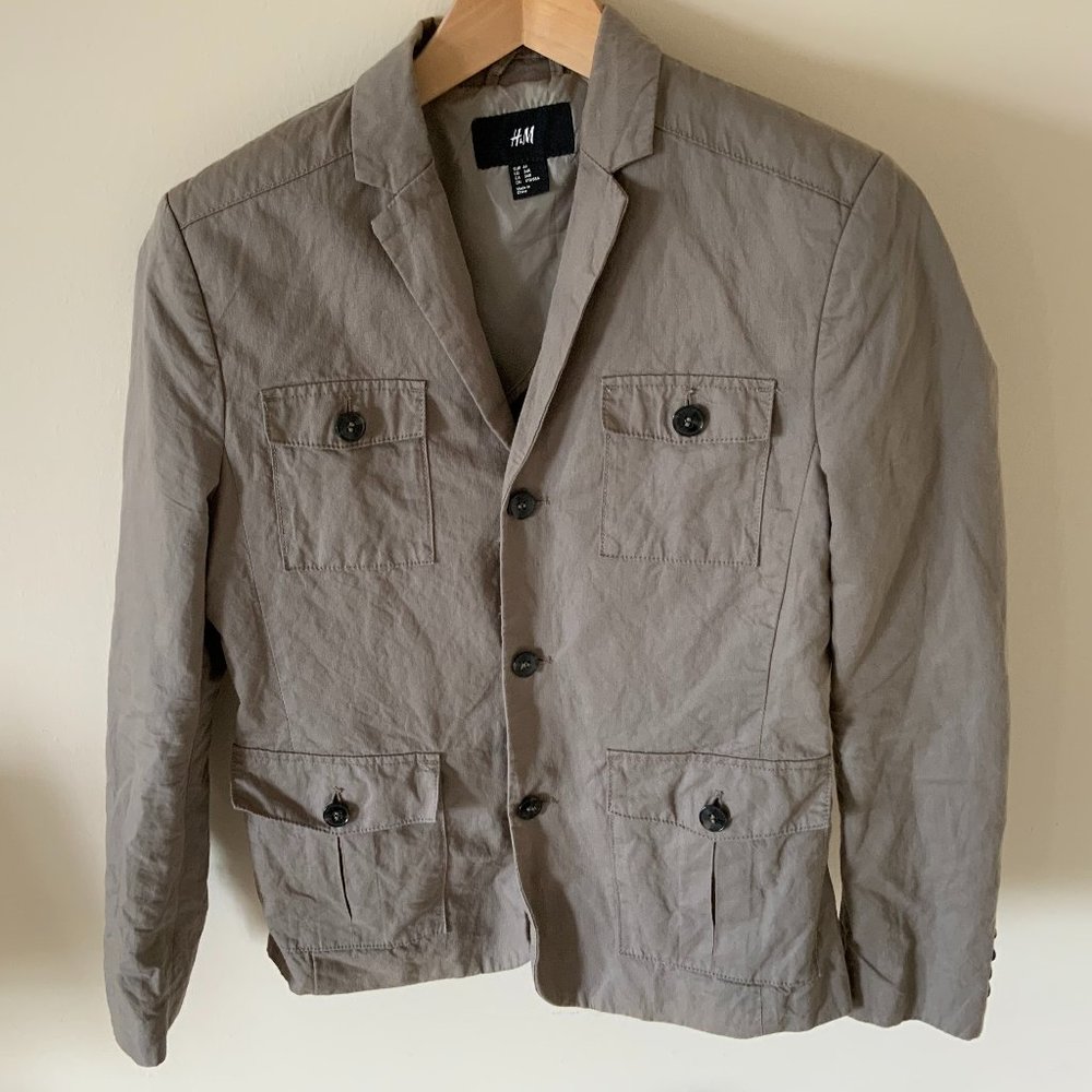 H&M Male Beige Sports Coat Jacket 34R